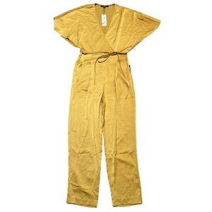 New Strut & Bolt Satin Mustard Jumpsuit – Size Medium
